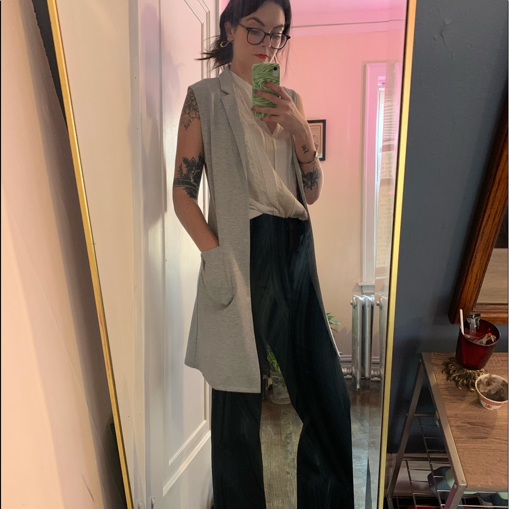Gray long vest